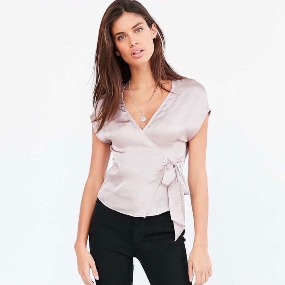 URBAN OUTFITTERS SILENCE + NOISE SILK WRAP TOP